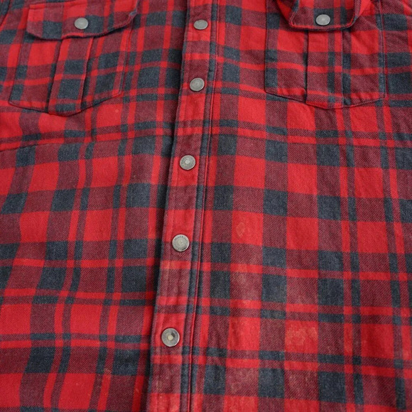 Wind River Red &  Grey Checker Print Button Up Sherpa Like Lined Shacket 3XL - Picture 6 of 12